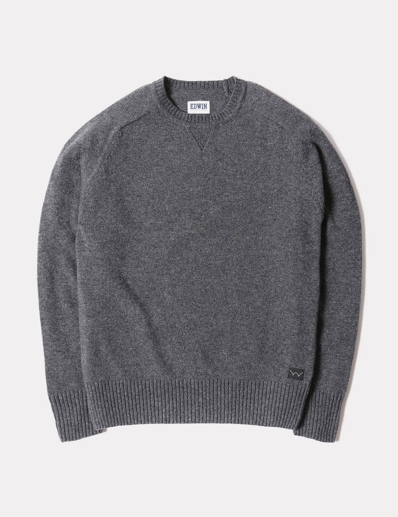 Edwin Silt Knit Sweatshirt - Dark Grey Marl