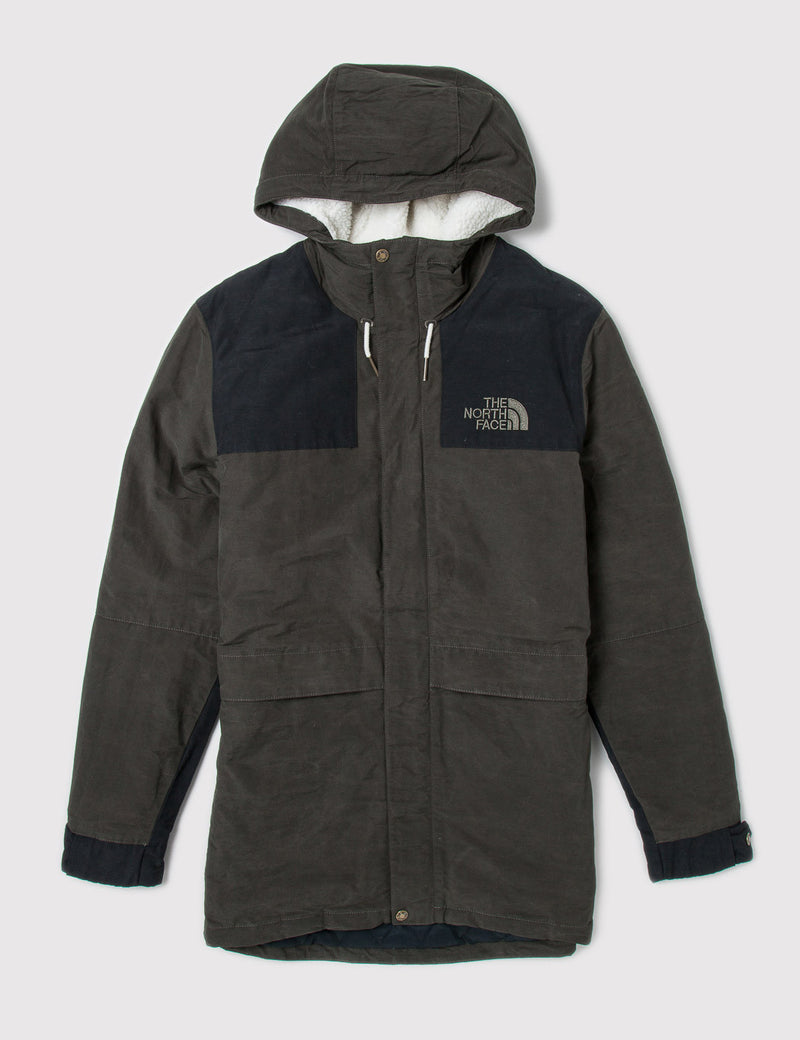 North Face Sherpa Jacket Black Ink Green