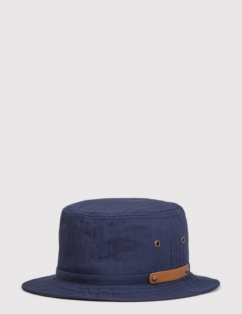 Stetson Mason Cotton Bucket Hat - Navy