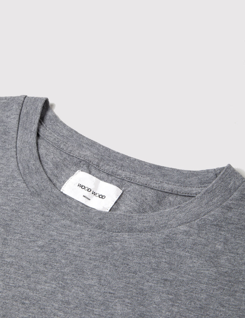 Wood Wood VVV T-Shirt - Heather Grey