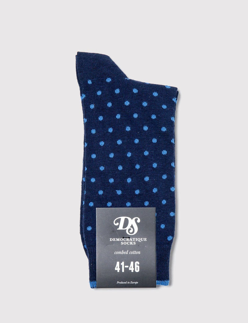 Democratique Originals Polkadot Socks - Navy/Henri Blue - Article