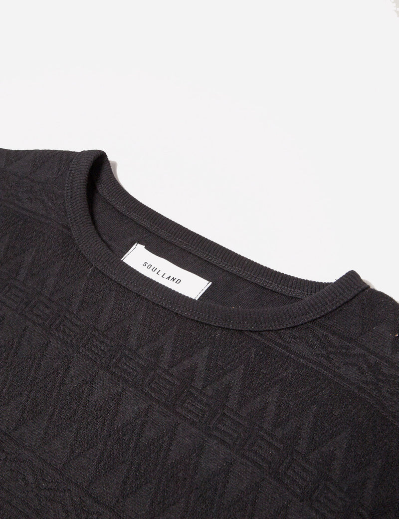 Soulland Stef Jacquard T-shirt - Black