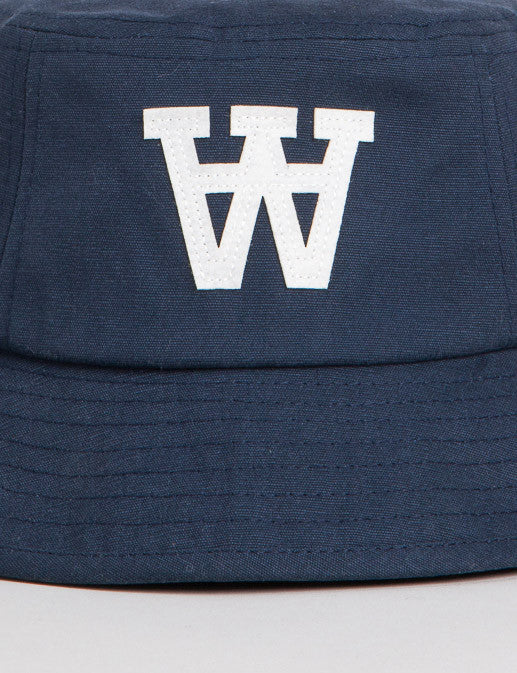 Wood Wood AA Logo Bucket Hat - Dark Navy