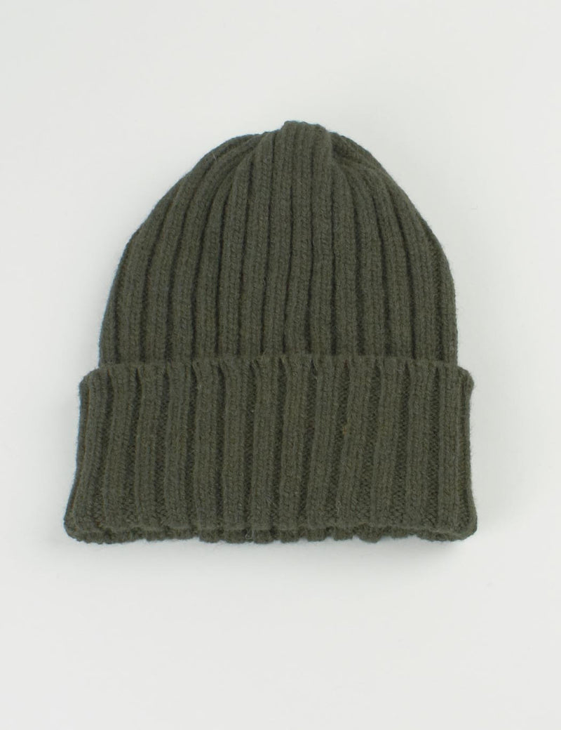 Highland 2000 Ribbed Beanie Hat - Olive Green