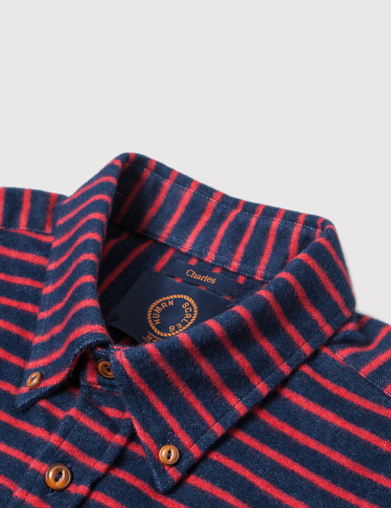 Human Scales Charles Shirt - Navy/Red