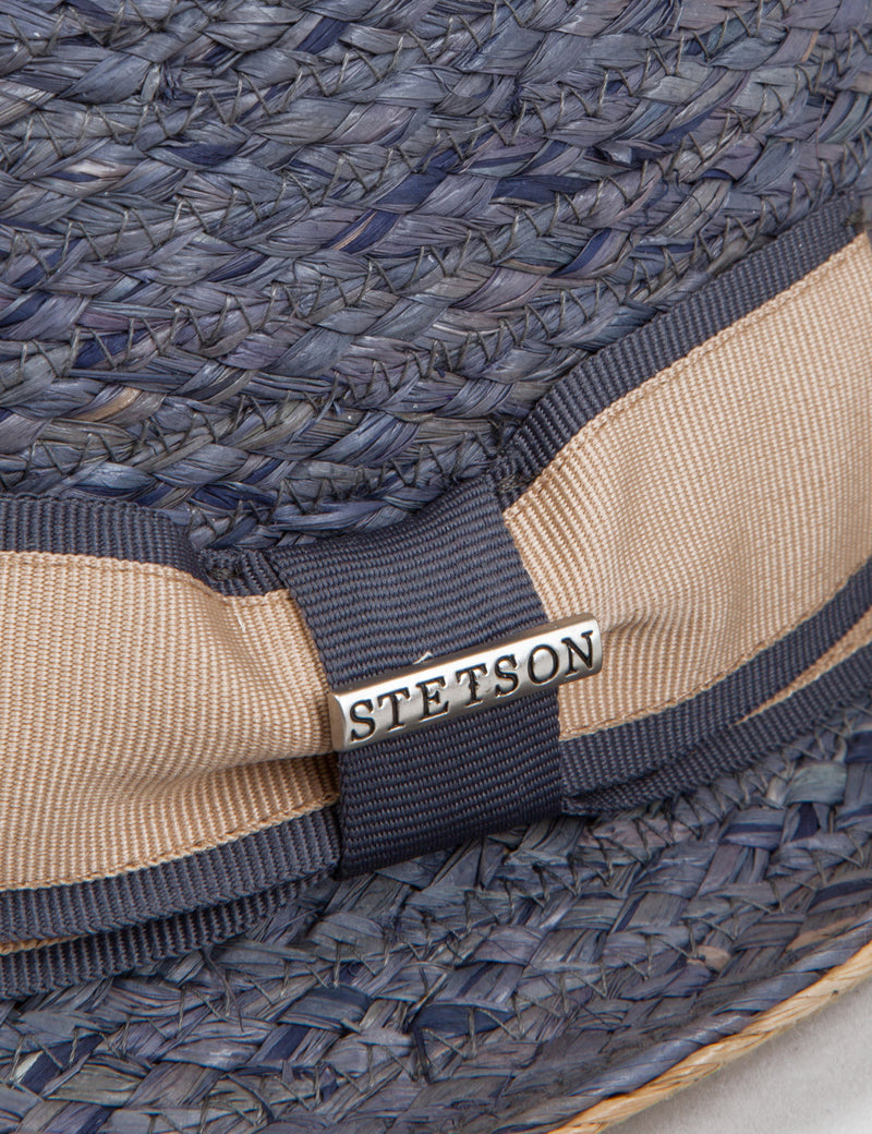Stetson Murphy Raffia Straw Hat - Blue Steel