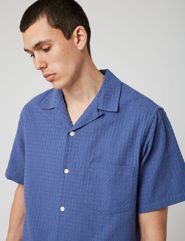 Portuguese Flannel Favo 반팔 셔츠 - 블루