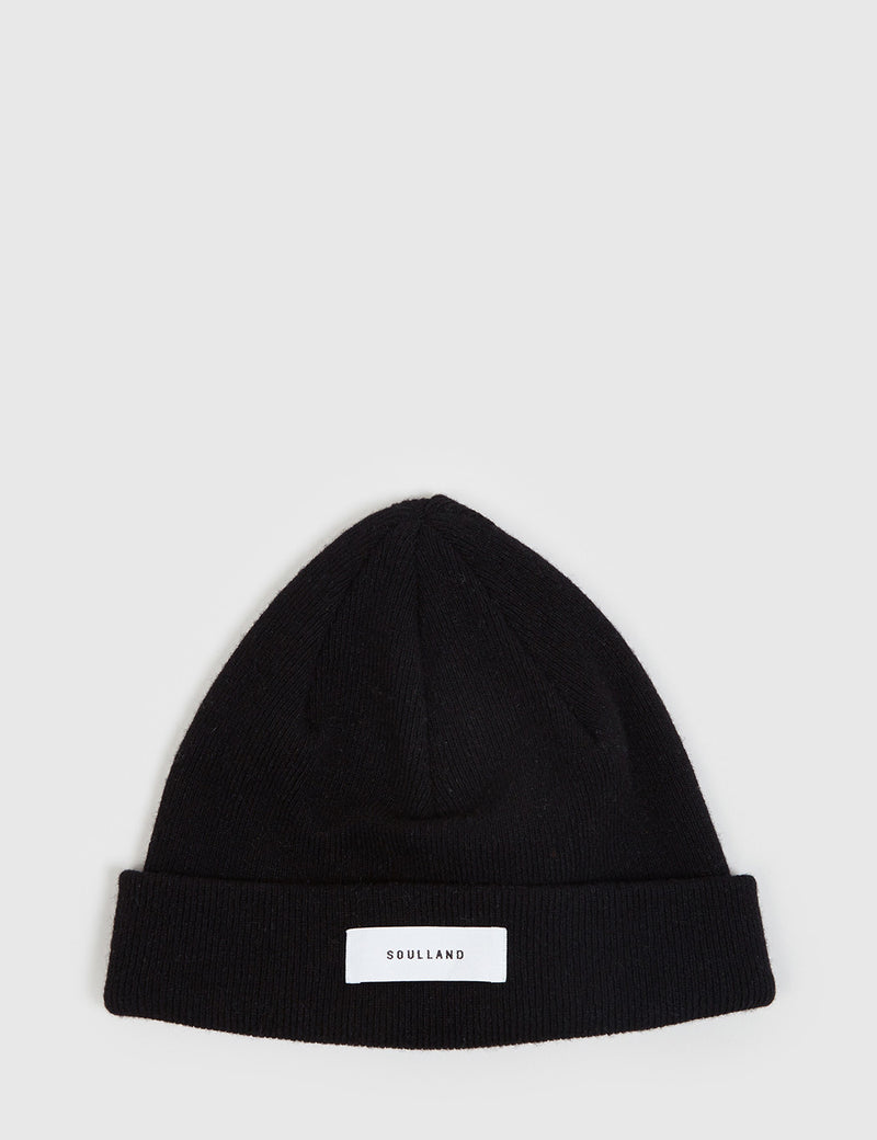Soulland Villy Wool Beanie Hat - Black