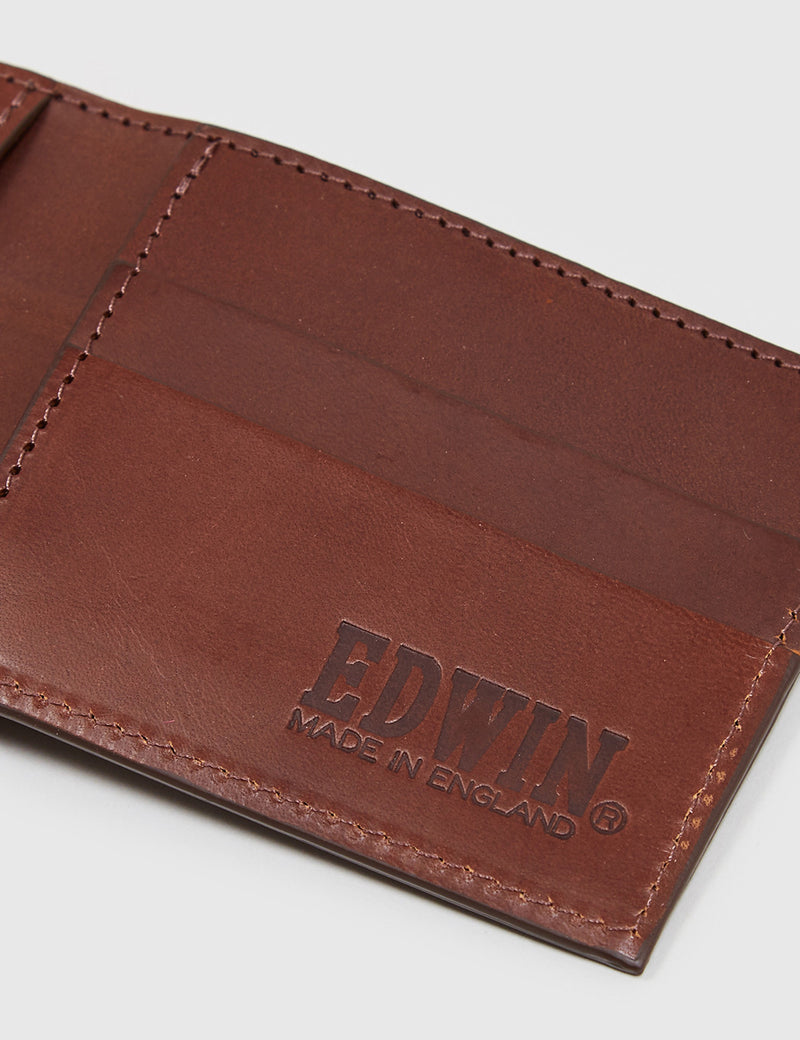 Edwin Cash Leather Wallet - Brown