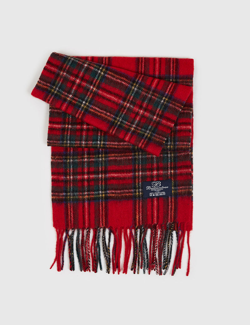 Clans of Scotland Ballantrae Lambs Wool Scarf - Stewart Royal Red