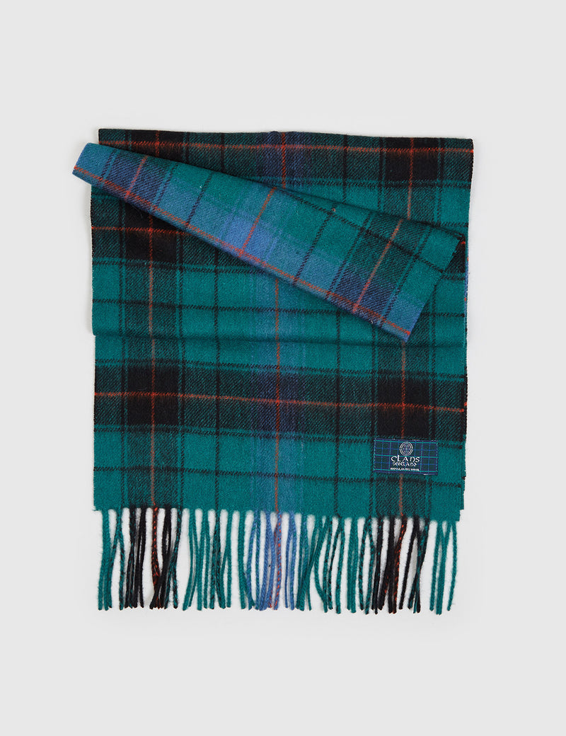 Clans of Scotland Lambs Wool Scarf - Davidson Ancient Green