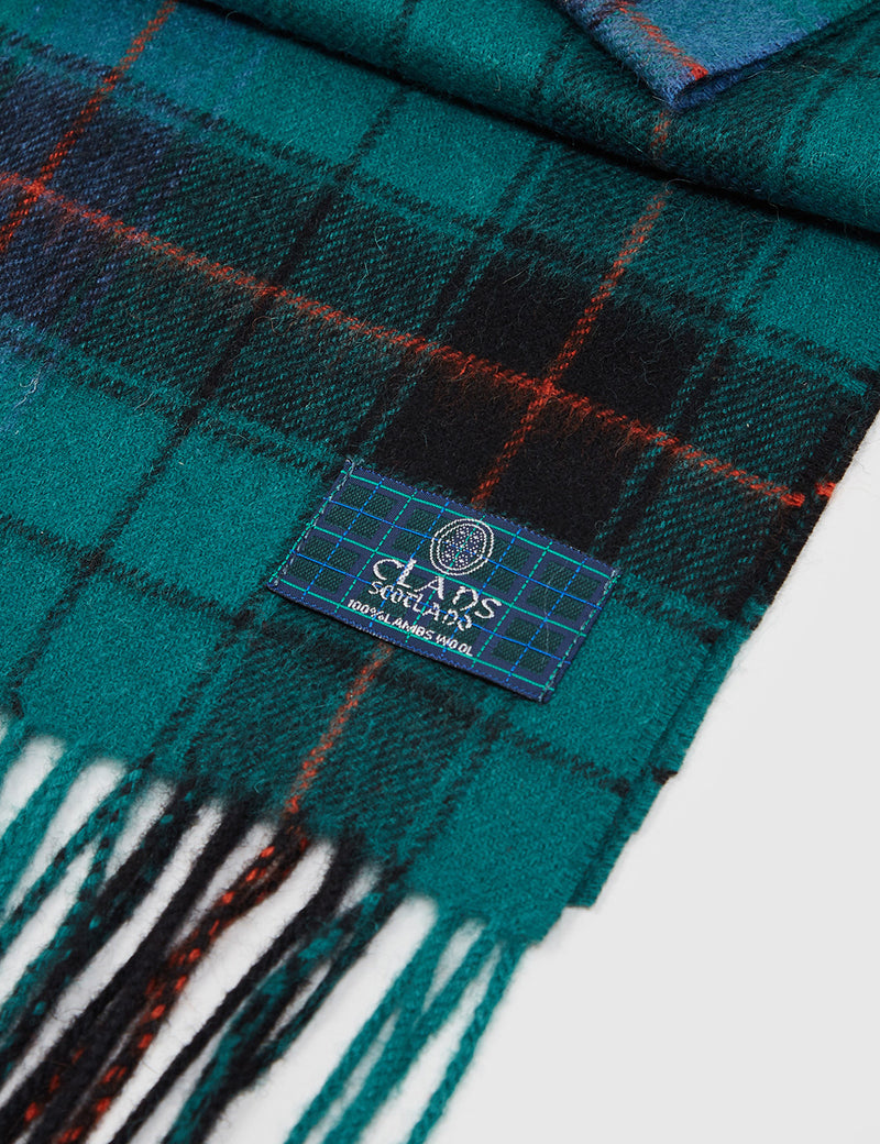 Clans of Scotland Lambs Wool Scarf - Davidson Ancient Green