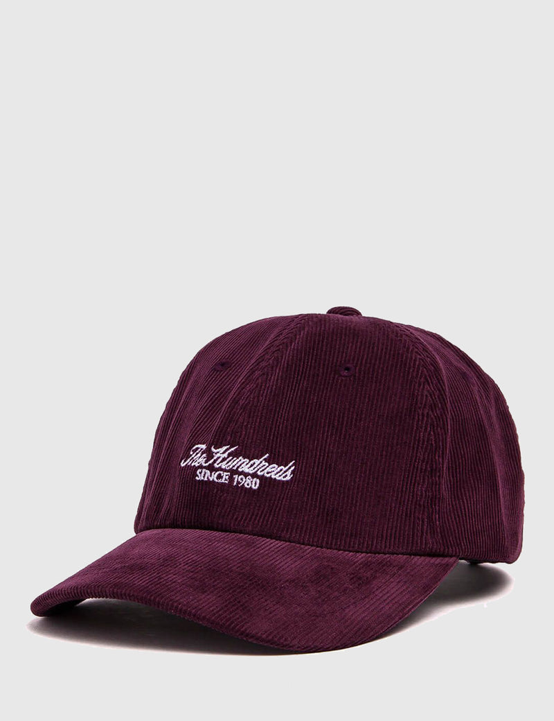 The Hundreds Plain Cord Dad Cap - Burgundy