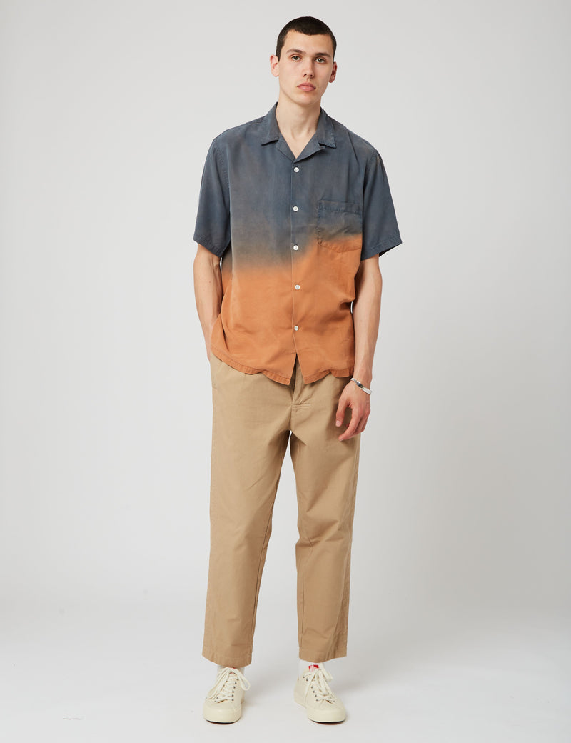 Portuguese Flannelドッグタウンディップダイシャツ-グレー/ブリック