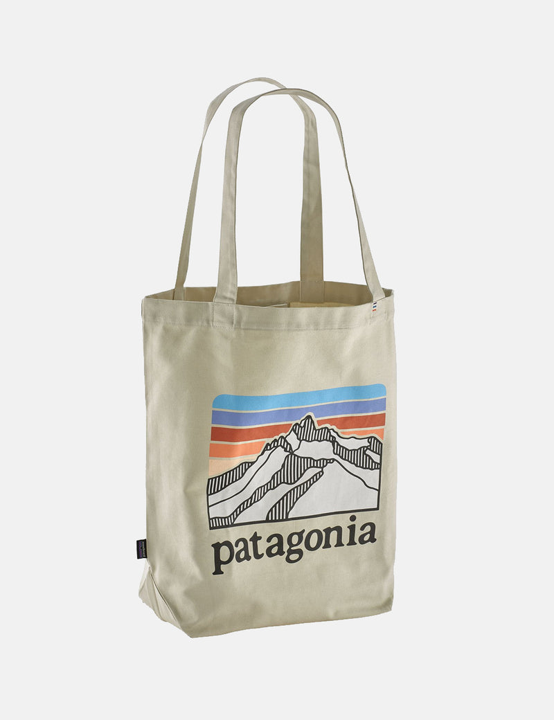 Patagonia Line Ridge Logo Market Tote Bag - Bleached Stone