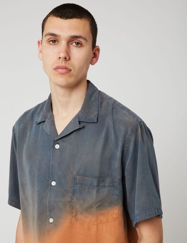 Portuguese Flannelドッグタウンディップダイシャツ-グレー/ブリック