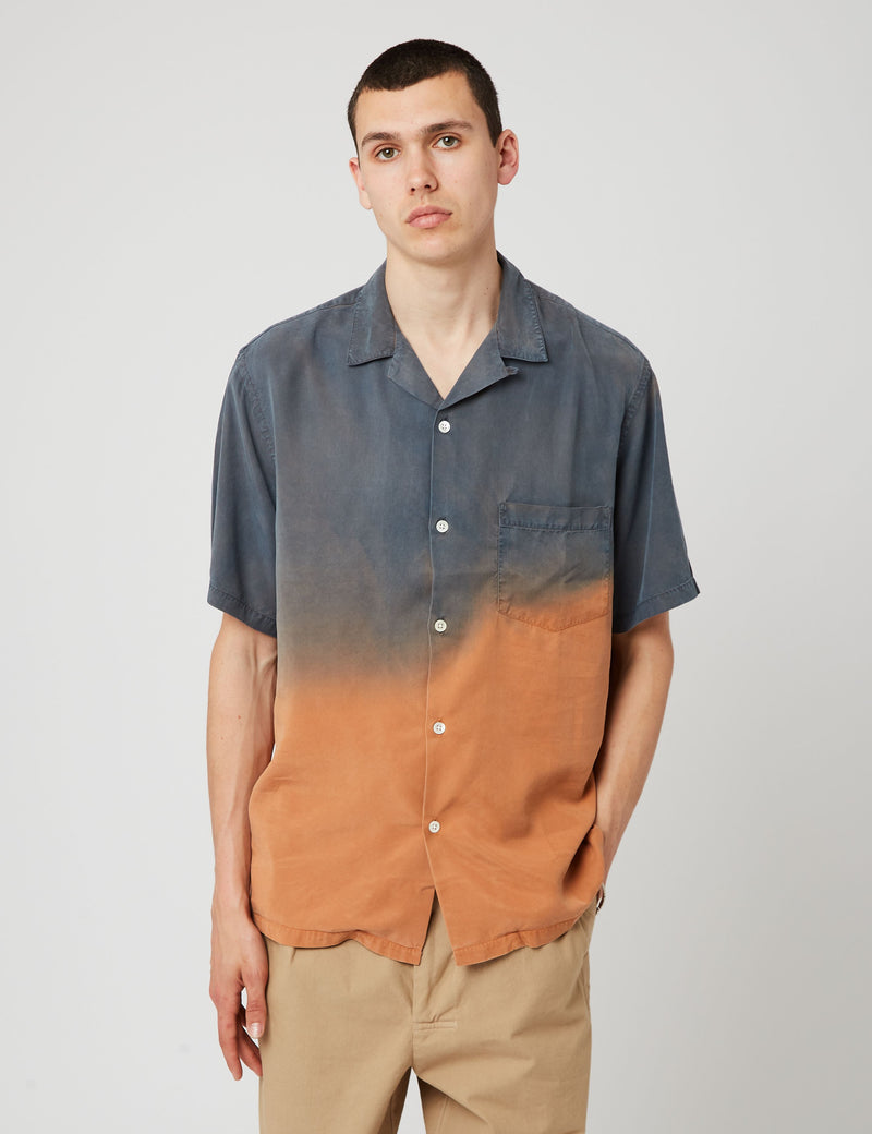 Portuguese Flannelドッグタウンディップダイシャツ-グレー/ブリック